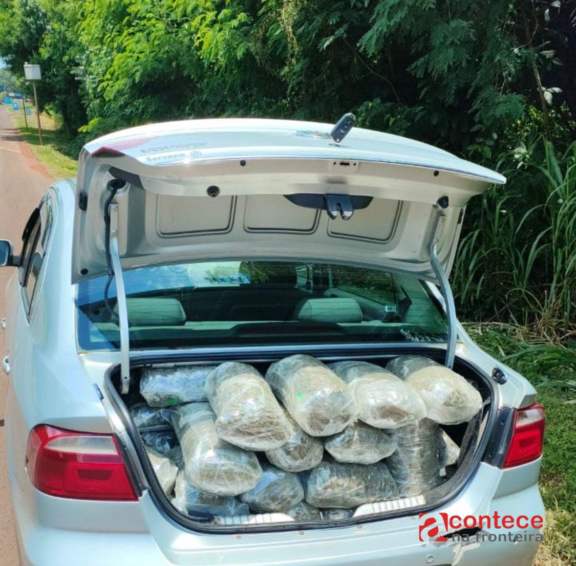 Jovens são presas com quase 103kg de maconha em carro na BR-277