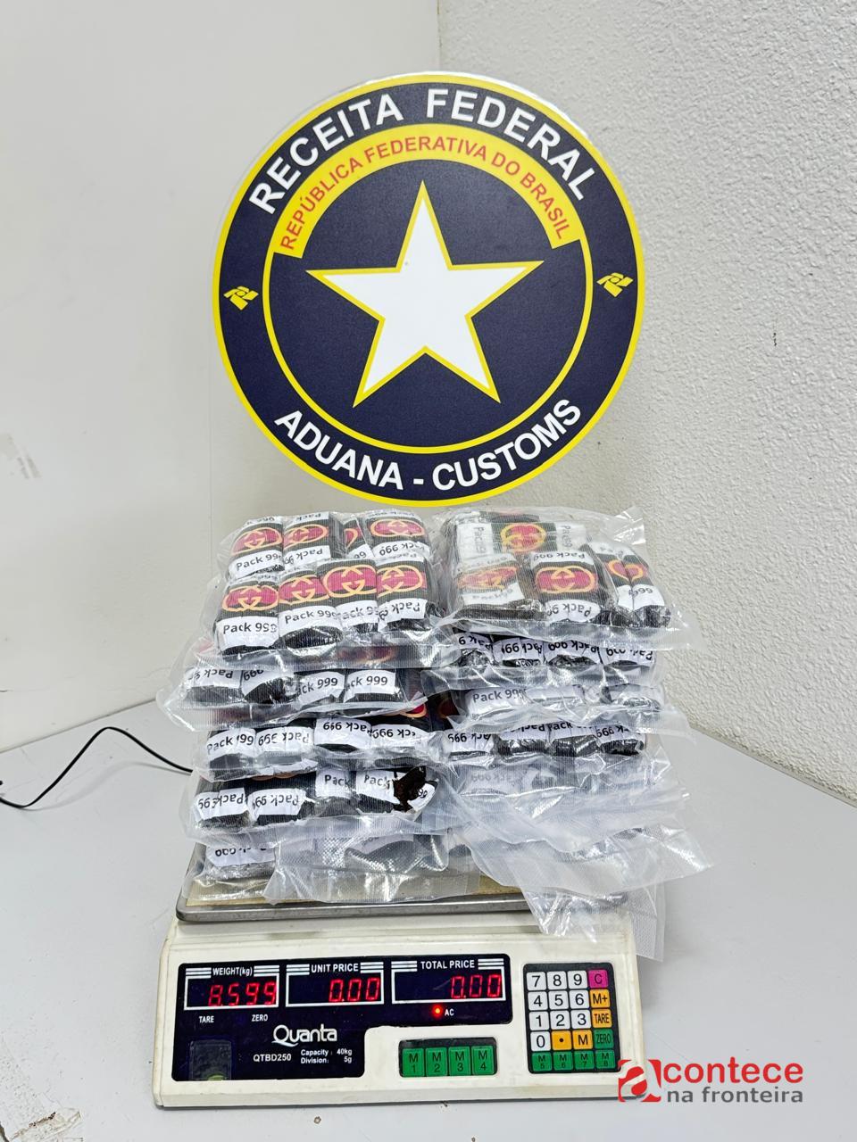 Receita Federal encontra mais de 9kg de haxixe durante fiscalização de rotina na BR-277 em Foz do Iguaçu