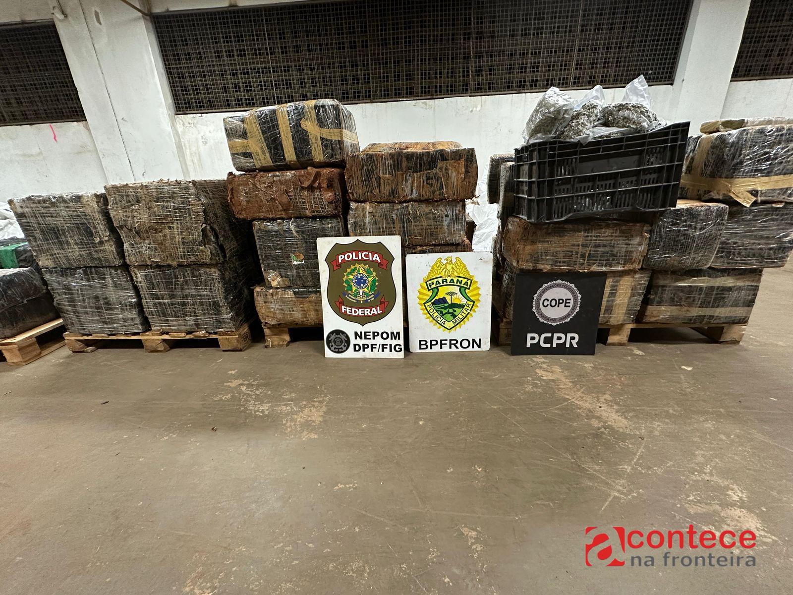 DURANTE AÇÃO INTEGRADA BPFRON, PF E PC APREENDEM GRANDE QUANTIDADE DE MACONHA EM FOZ DO IGUAÇU/PR