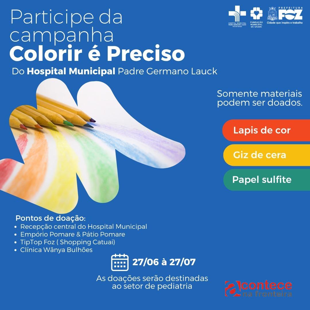 Campanha “Colorir é Preciso” leva alegria às crianças da Pediatria do Hospital Padre Germano Lauck