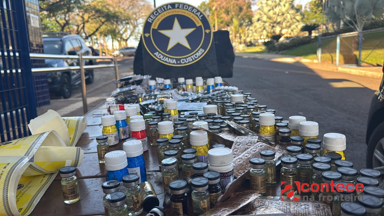 Receita Federal apreende cerca de R$15 mil em anabolizantes e medicamentos para obesidade em São Miguel do Iguaçu