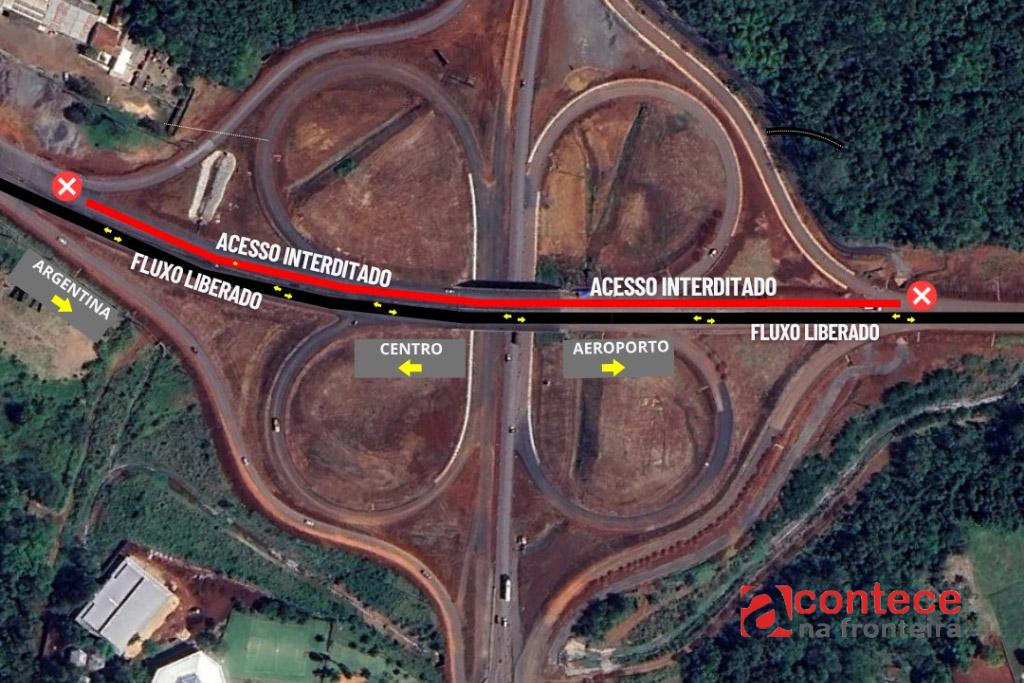 Foz do Iguaçu terá alteração de tráfego sob viaduto para avançar na Perimetral Leste