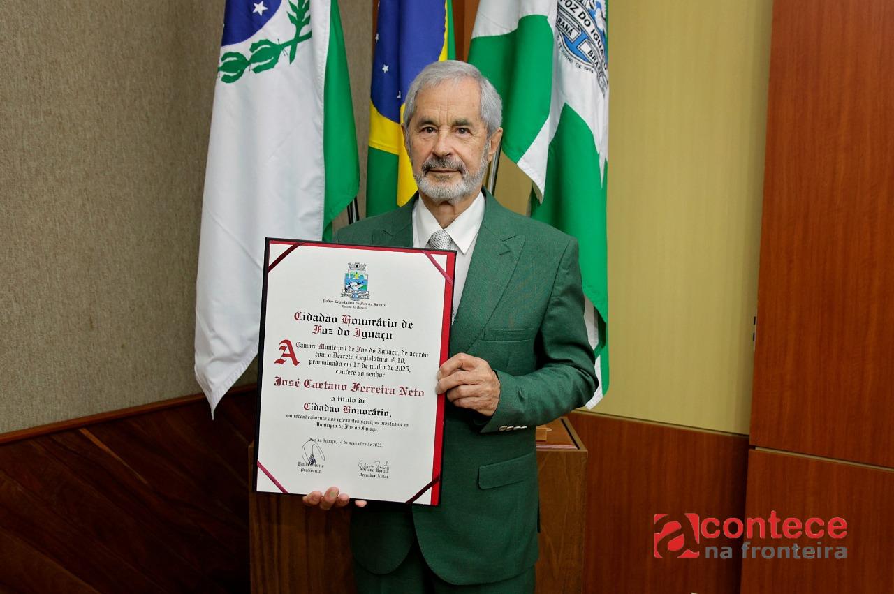 José Caetano Ferreira Neto é o mais novo cidadão honorário de Foz do Iguaçu