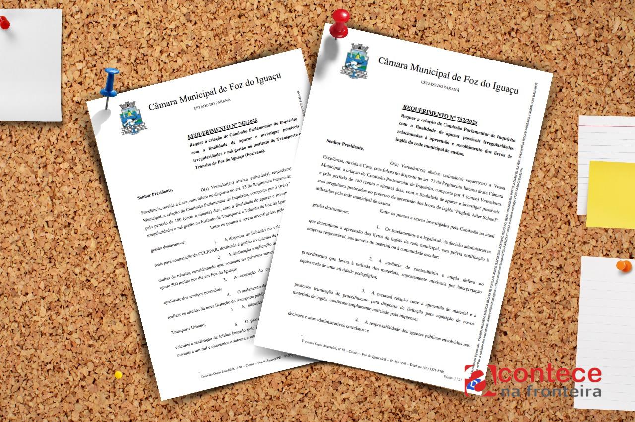 Definidos os membros das CPIs do Foztrans e dos Livros de Inglês