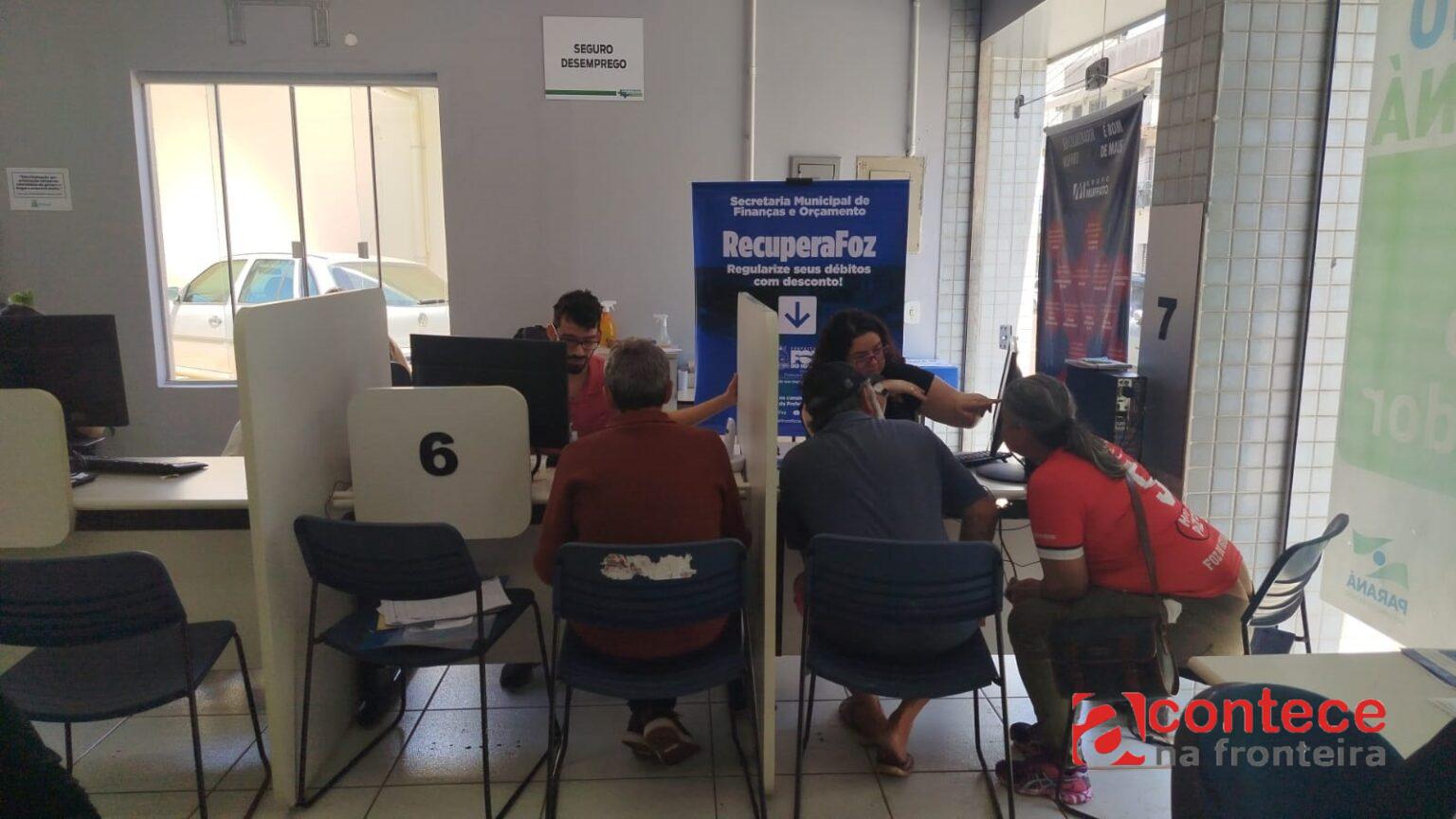 Com agendamento antecipado, contribuintes podem aderir ao Programa RecuperaFoz na Agência do Trabalhador