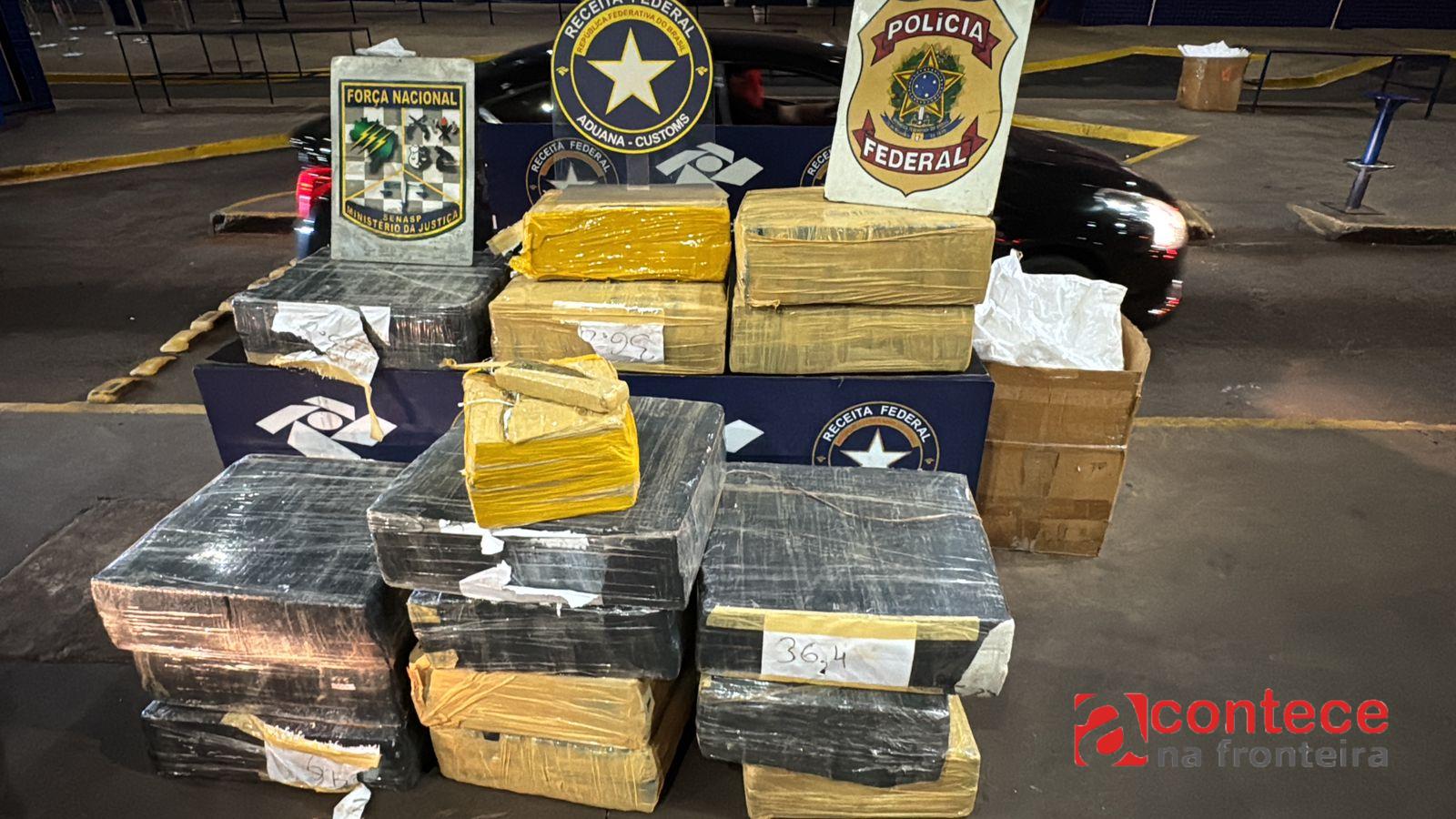 Receita Federal encontra mais de meia tonelada de substância análoga à maconha na Ponte Internacional da Amizade