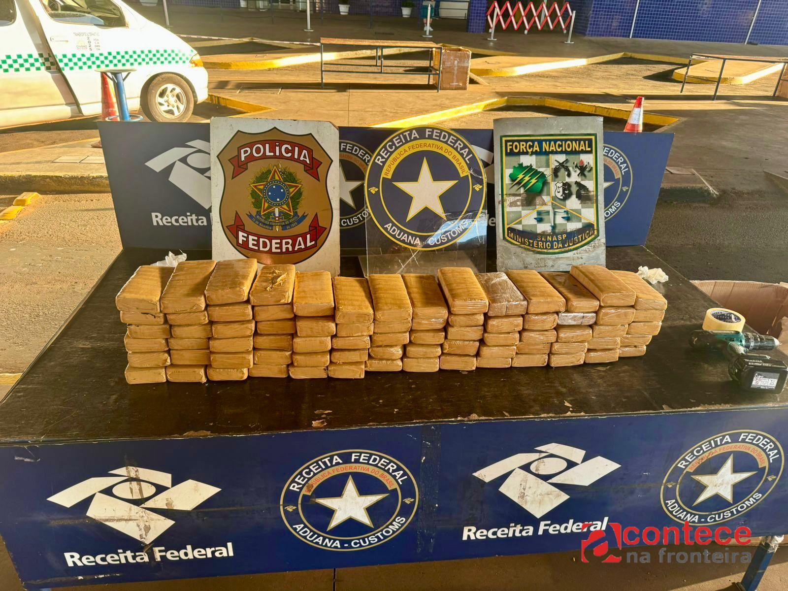 Receita Federal apreende 39,75 kg de droga em veículo na Ponte Internacional da Amizade