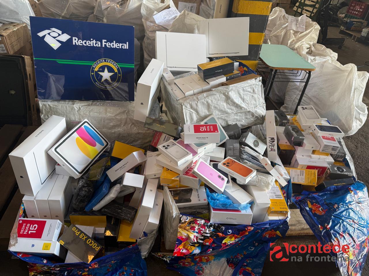 Receita Federal apreende mercadorias avaliadas em mais de R$ 1,3 milhão durante ação de combate ao contrabando e descaminho no Oeste do Paraná