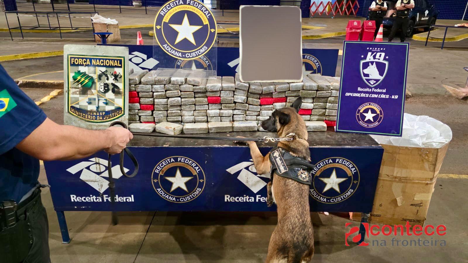 Receita Federal retém 134,5 kg de droga em veículo na Ponte Internacional da Amizade