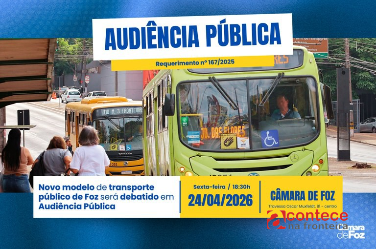 Possibilidade de novo modelo de transporte público de Foz será debatida em audiência