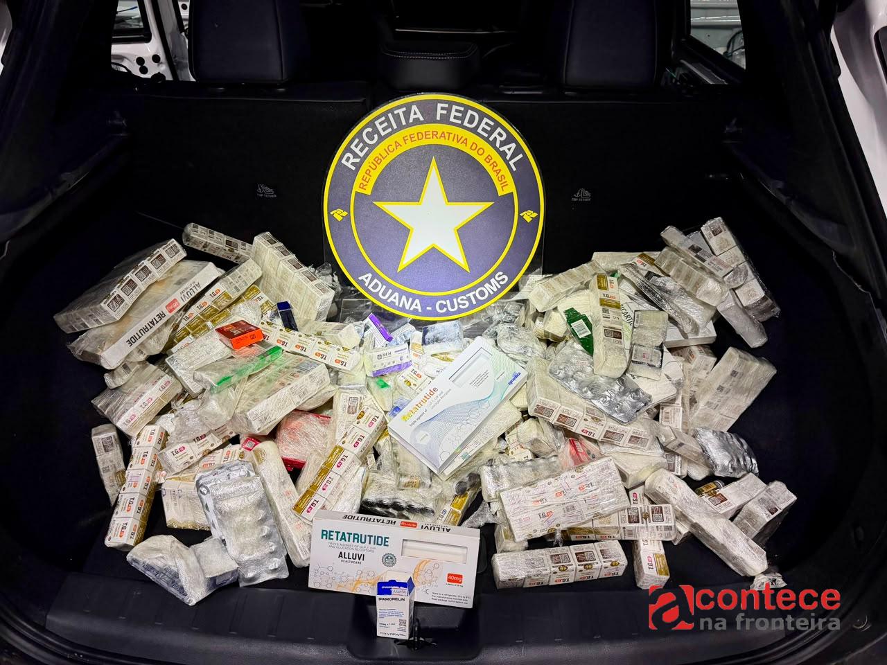 Receita Federal apreende medicamentos ocultos em veículo abordado na BR-277