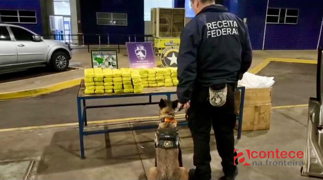 Receita Federal retém mais de 90 kg de substância análoga à maconha em fiscalização na Aduana da Ponte Internacional da Amizade