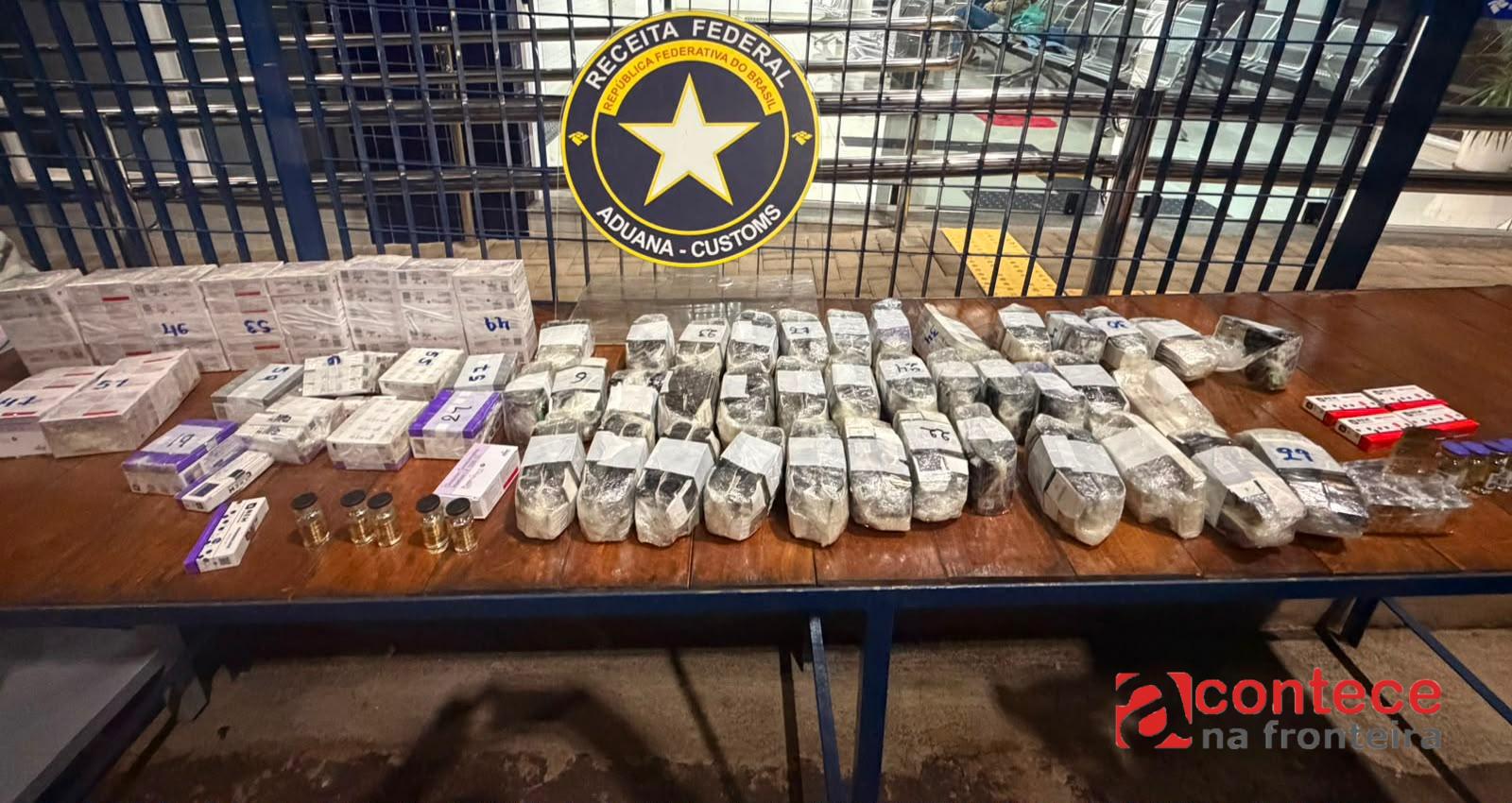 Receita Federal intercepta carga de ampolas de anabolizantes escondida em bagagens na BR-277