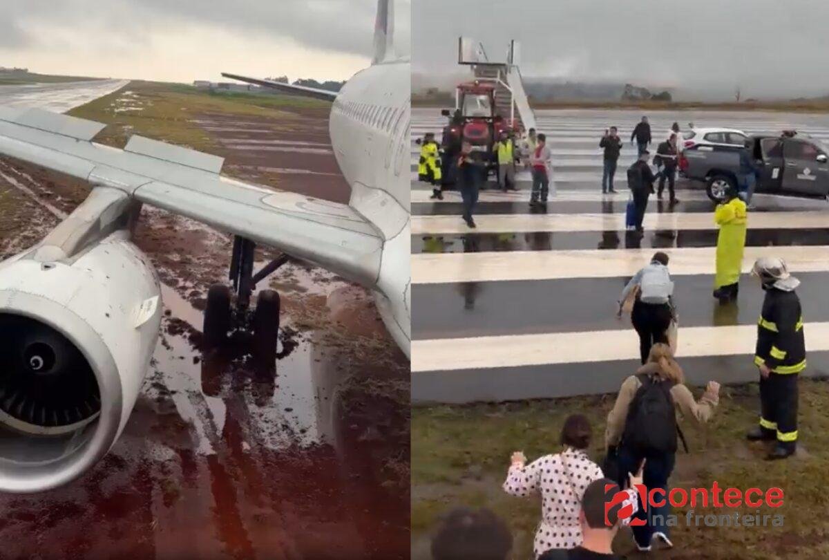 Avião derrapa durante pouso e sai da pista em Cascavel