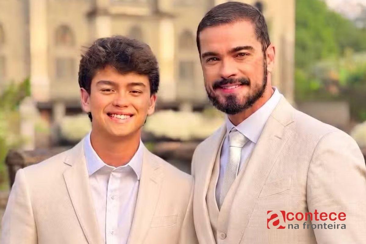 Sidney Sampaio posa com filho mais velho após anunciar gravidez