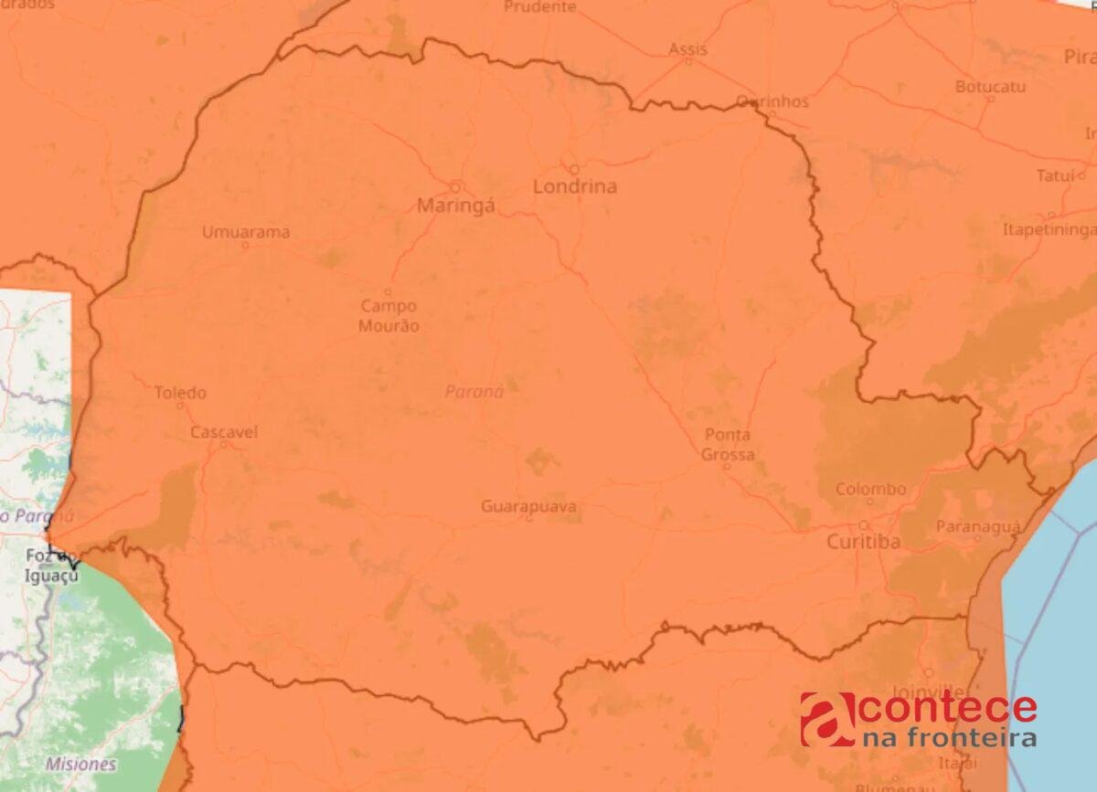 Alerta laranja é ampliado e coloca todas as cidades do Paraná em 'perigo' para tempestades
