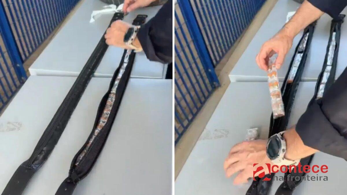 Emagrecedores contrabandeados são encontrados em cintos com fundo falso dentro de pneu, no Paraná