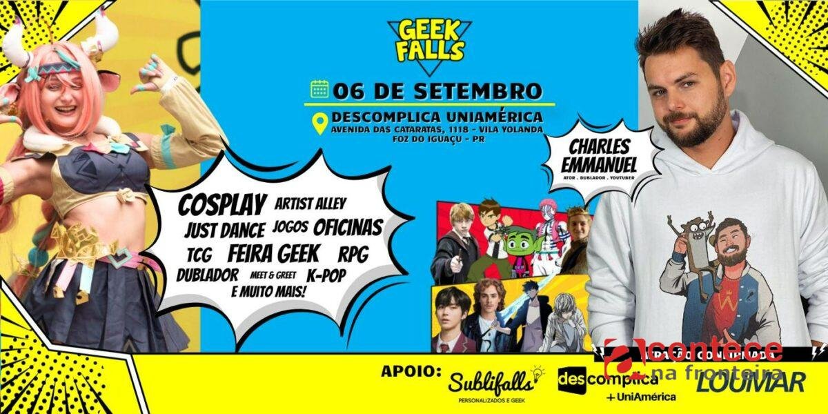 Geek Falls traz dublador de Harry Potter e Ben 10 em maratona de cultura pop em Foz do Iguaçu