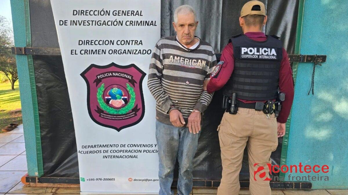 Homem foragido há mais de 25 anos por matar mulher no Paraná é preso no Paraguai