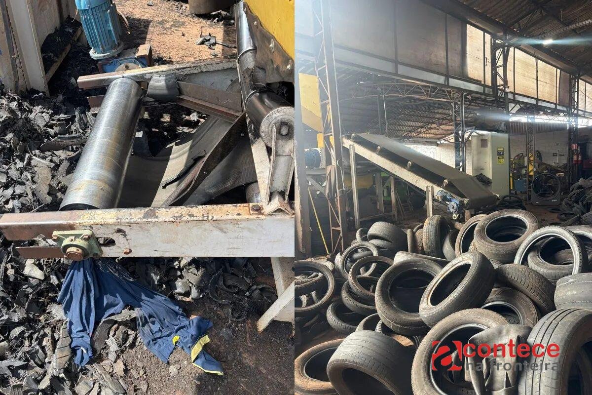 Homem morre no dia do aniversário após ter braço prensado em máquina de triturar pneus no Paraná