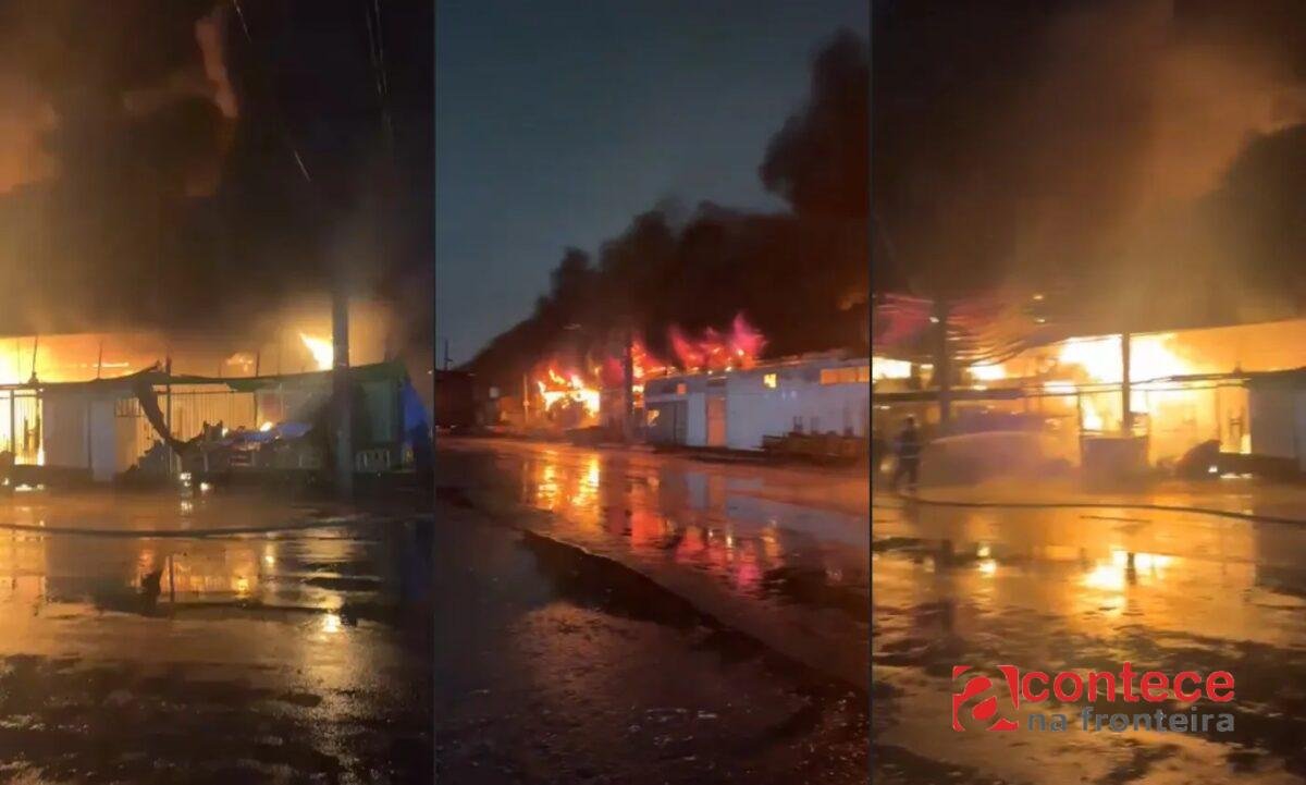 Incêndio destrói galpão em Foz do Iguaçu sem vítimas
