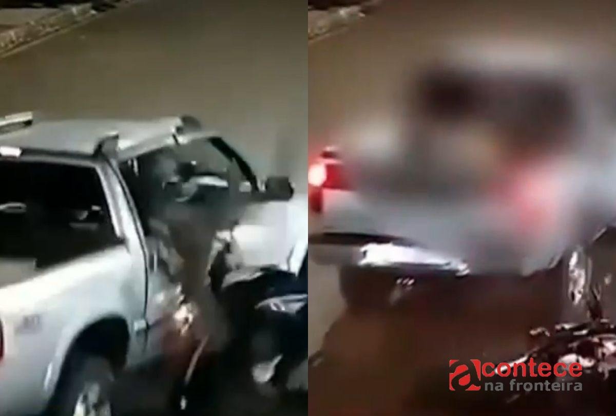 Moto atinge violentamente lateral de caminhonete no Paraná