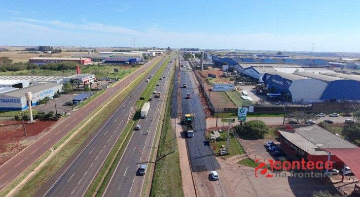 Obras nas marginais da BR-277 em Cascavel atingem 33%