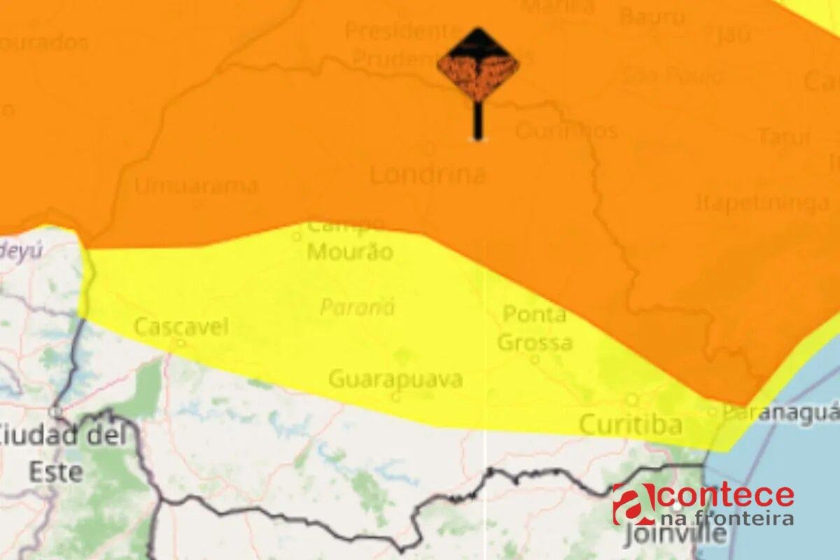 Alerta de tempestade no Paraná atinge centenas de cidades