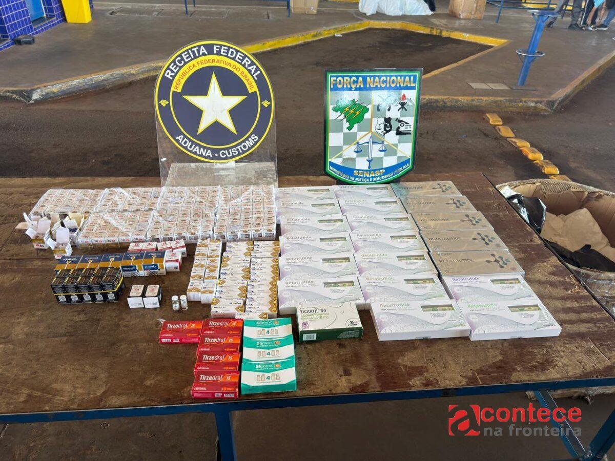 Receita Federal apreende mais de 700 medicamentos emagrecedores na Ponte da Amizade