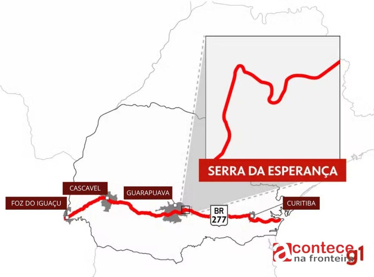 Serra da Esperança terá novo desvio devido a obras na BR-277, no Paraná