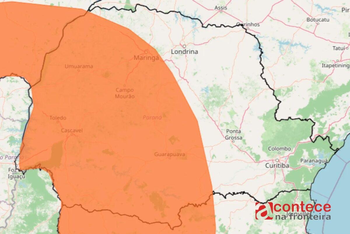 Alerta laranja: 260 cidades do Paraná têm risco de temporais