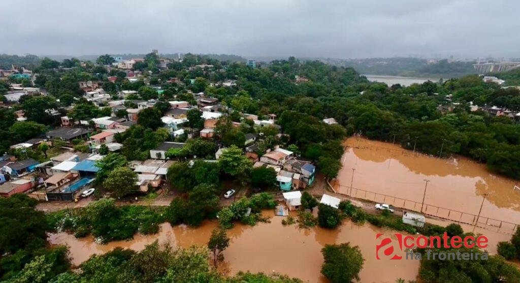 Alerta de cheia em Foz do Iguaçu e Itaipu eleva risco na fronteira
