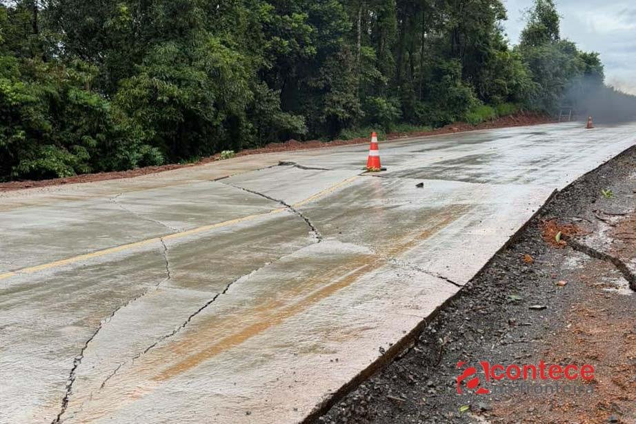 PR-460 tem interdição parcial após chuvas no Paraná