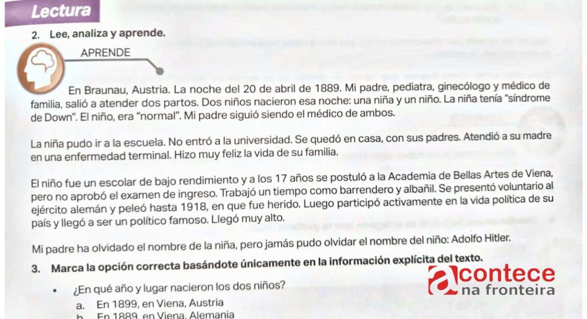 Polêmica no Paraguai: Livro didático cita Adolf Hitler e revolta pais