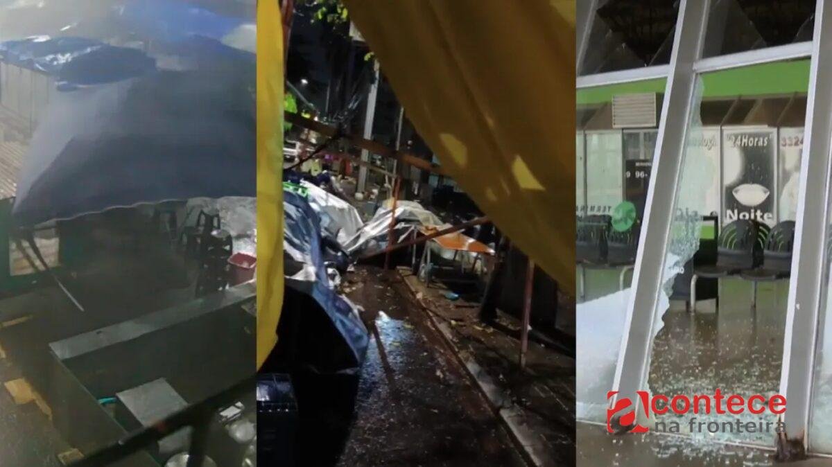 Temporal causa estragos em feiras livres do Paraná e quebra vidros de rodoviária