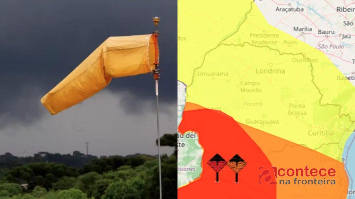 Três alertas colocam o Paraná sob diferentes níveis de perigo para temporais; veja lista de cidades para cada um